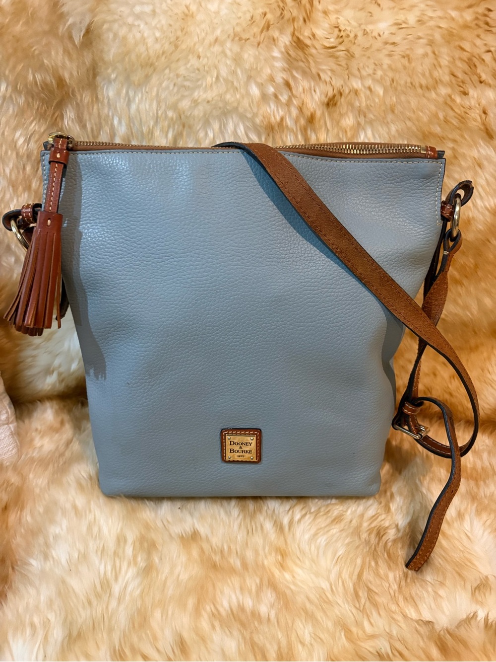 Dooney & Bourke Pebble Grain Small Sac in Jeans Blue
